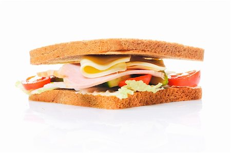 Fresh sandwich isolated on white Photographie de stock - Aubaine LD & Abonnement, Code: 400-04665776