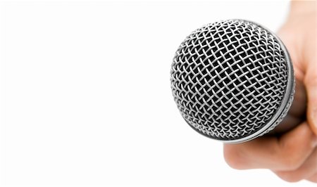 simsearch:400-05179483,k - Microphone isolated on white Stock Photo - Budget Royalty-Free & Subscription, Code: 400-04665771