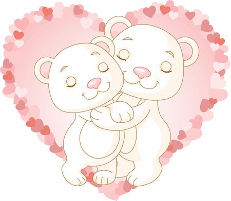 simsearch:400-04668680,k - Two very cute polar bears in love Stockbilder - Microstock & Abonnement, Bildnummer: 400-04665879