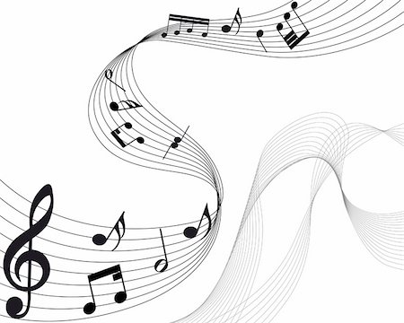 Vector musical notes staff background for design use Stock Photo - Budget Royalty-Free & Subscription, Code: 400-04665900