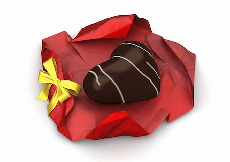 simsearch:400-04665936,k - Heart chocolate (love, valentine day series; 3d isolated characters) Stock Photo - Budget Royalty-Free & Subscription, Code: 400-04665932