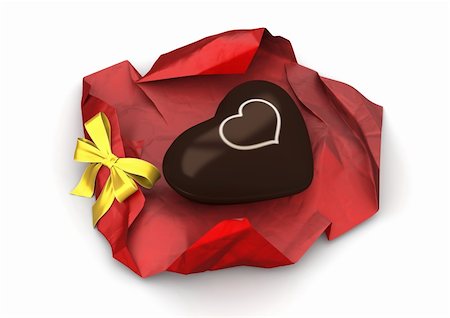 simsearch:400-04665936,k - Heart chocolate (love, valentine day series; 3d isolated characters) Stock Photo - Budget Royalty-Free & Subscription, Code: 400-04665933