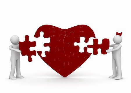sellingpix (artist) - Love is a puzzle (love, valentine day series; 3d isolated characters) Stock Photo - Budget Royalty-Free & Subscription, Code: 400-04665951