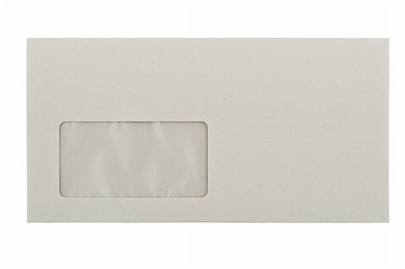 simsearch:400-06326801,k - empty blank greyish Envelope with a window, isolated on white Stock Photo - Budget Royalty-Free & Subscription, Code: 400-04666017