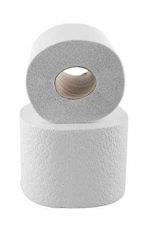 two rolls of soft toilet paper isolated on white Fotografie stock - Microstock e Abbonamento, Codice: 400-04666013