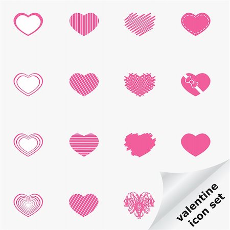 simsearch:400-08963655,k - Valentine icon set with heart. Vector illustration Photographie de stock - Aubaine LD & Abonnement, Code: 400-04666052