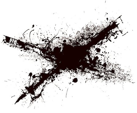 simsearch:400-04497286,k - Black ink grunge splat with white background illustration Stock Photo - Budget Royalty-Free & Subscription, Code: 400-04666200