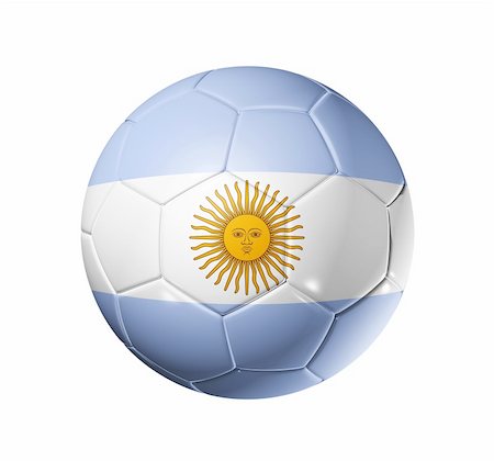 simsearch:400-04376814,k - 3D soccer ball with Argentina team flag, world football cup 2010. isolated on white with clipping path Fotografie stock - Microstock e Abbonamento, Codice: 400-04666257