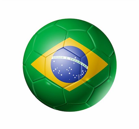 simsearch:400-04376814,k - 3D soccer ball with brazil flag, world football cup 2010. isolated on white with clipping path Fotografie stock - Microstock e Abbonamento, Codice: 400-04666258