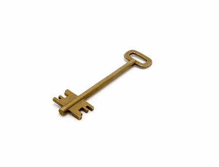 skeleton key doors - Old gold key isolated on white background Stock Photo - Budget Royalty-Free & Subscription, Code: 400-04666267