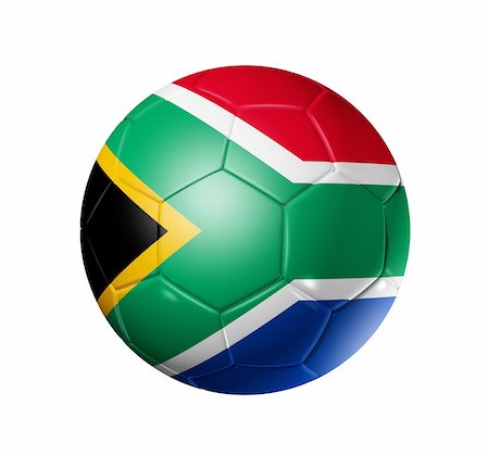 simsearch:400-04376814,k - 3D soccer ball with south africa flag, world football cup 2010. isolated on white with clipping path Fotografie stock - Microstock e Abbonamento, Codice: 400-04666318