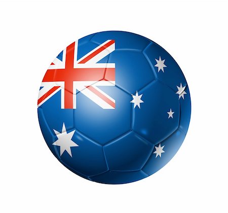 simsearch:400-04376814,k - 3D soccer ball with Australia team flag, world football cup 2010. isolated on white with clipping path Fotografie stock - Microstock e Abbonamento, Codice: 400-04666650