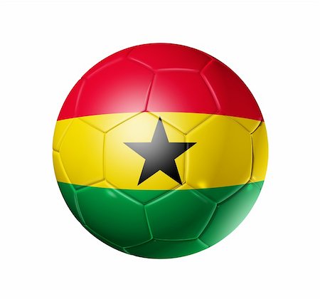 simsearch:400-07290547,k - 3D soccer ball with Ghana team flag, world football cup 2010. isolated on white with clipping path Stockbilder - Microstock & Abonnement, Bildnummer: 400-04666728