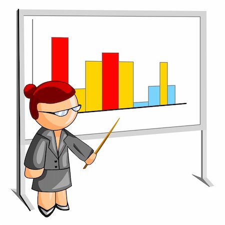 simsearch:400-04204809,k - Icon of a teacher with a pointer shows at the board with column diagram. Stock Photo - Budget Royalty-Free & Subscription, Code: 400-04666723