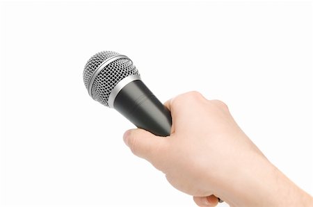 Microphone isolated on white Stock Photo - Budget Royalty-Free & Subscription, Code: 400-04666736