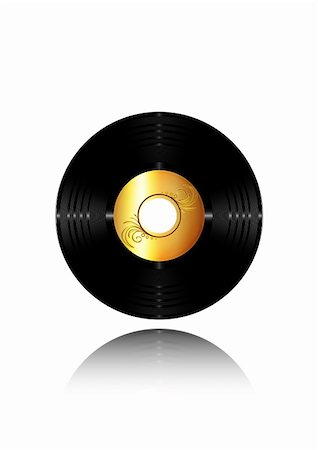 record isolated - illustration of a vinyl compact disc on white background made in illustrator cs4 Stock Photo - Budget Royalty-Free & Subscription, Code: 400-04666748