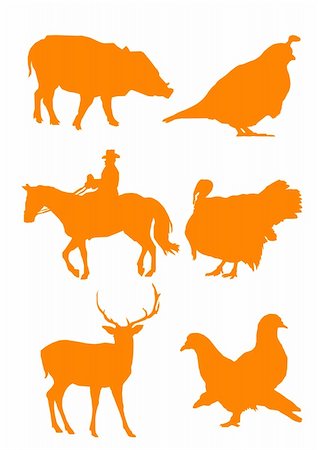 dove images graphic outline - orange animal silhouettes made in illustrator cs4 Stock Photo - Budget Royalty-Free & Subscription, Code: 400-04666750