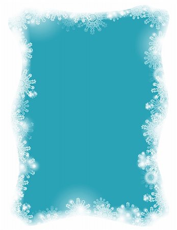 simsearch:400-05165579,k - a Christmas card with snowflakes framing a blue background with a lot of copy space, made in illustrator cs4 Stock Photo - Budget Royalty-Free & Subscription, Code: 400-04666801