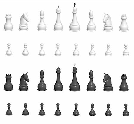 simsearch:400-05070051,k - Set - 3d chess. Over white Stock Photo - Budget Royalty-Free & Subscription, Code: 400-04667047