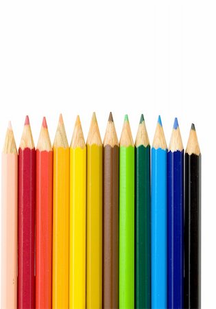 simsearch:400-04677868,k - Color pencils on white background Stock Photo - Budget Royalty-Free & Subscription, Code: 400-04667109