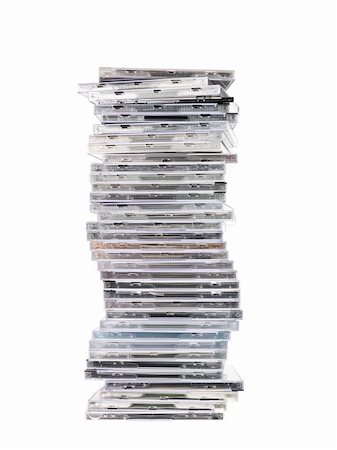 Big Stack of cd`s isolated on white background Stock Photo - Budget Royalty-Free & Subscription, Code: 400-04667195