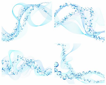 simsearch:400-04989877,k - Abstract water vector backgrounds set with bubbles of air Stock Photo - Budget Royalty-Free & Subscription, Code: 400-04667604