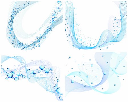 simsearch:400-04989877,k - Abstract water vector backgrounds set with bubbles of air Stock Photo - Budget Royalty-Free & Subscription, Code: 400-04667618