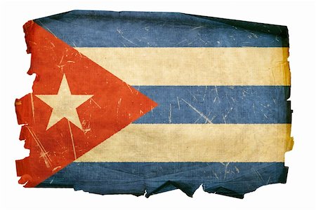 simsearch:400-04899420,k - Cuba Flag old, isolated on white background. Stockbilder - Microstock & Abonnement, Bildnummer: 400-04667718