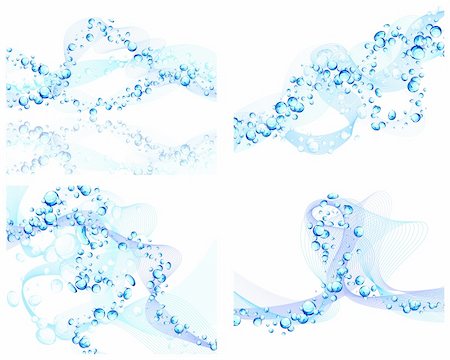 simsearch:400-04989877,k - Abstract water vector backgrounds set with bubbles of air Stock Photo - Budget Royalty-Free & Subscription, Code: 400-04667805