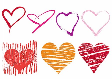 simsearch:400-07222476,k - group of doodle hearts with grungy texture, vector Fotografie stock - Microstock e Abbonamento, Codice: 400-04667923