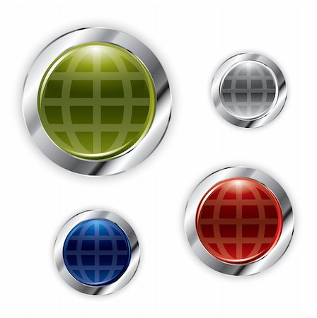 simsearch:400-04725464,k - Shiny earth buttons in editable vector format Stock Photo - Budget Royalty-Free & Subscription, Code: 400-04668012