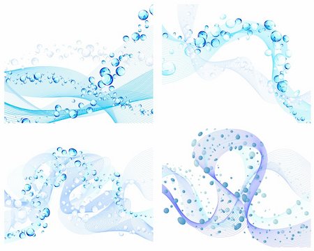 simsearch:400-04989877,k - Abstract water vector backgrounds set with bubbles of air Stock Photo - Budget Royalty-Free & Subscription, Code: 400-04668194