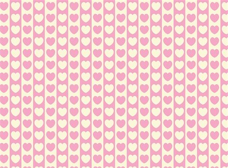 simsearch:400-04857839,k - Vector swatch heart striped fabric wallpaper in pink and ecru that matches Valentine borders. Photographie de stock - Aubaine LD & Abonnement, Code: 400-04668335