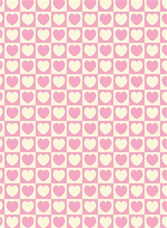 simsearch:400-04857839,k - Vector swatch heart striped squares fabric wallpaper in pink and ecru that matches Valentine borders. Photographie de stock - Aubaine LD & Abonnement, Code: 400-04668344