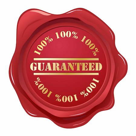 embossed seal - Guaranteed wax seal.  Isolated on white for easy editing. Stock Photo - Budget Royalty-Free & Subscription, Code: 400-04668668
