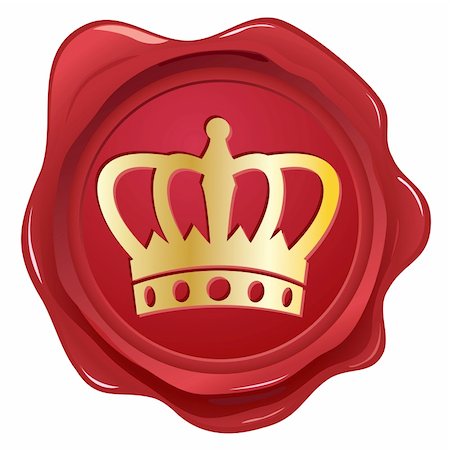 Crown wax seal.  Isolated on white for easy editing. Fotografie stock - Microstock e Abbonamento, Codice: 400-04668674