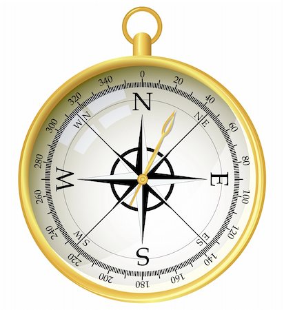 Vector illustration of a compass on a white background. Stock Photo - Budget Royalty-Free & Subscription, Code: 400-04668809