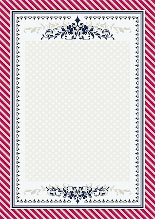 Classic frame with floral border for diploma or certificate. Elements are individually grouped and can be rearranged to change the look or size of the frame. Vector graphic includes a high resolution JPEG. Photographie de stock - Aubaine LD & Abonnement, Code: 400-04668925