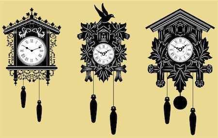 Vector representation of Cuckoo Clocks set Stock Photo - Budget Royalty-Free & Subscription, Code: 400-04668960