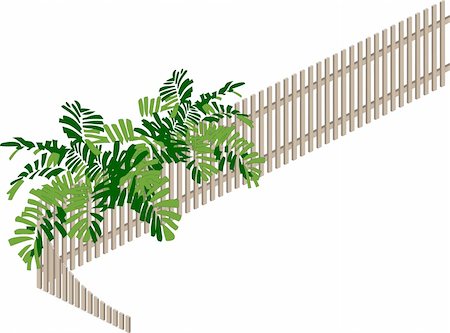 Vector model of fence, on white background Stock Photo - Budget Royalty-Free & Subscription, Code: 400-04668998