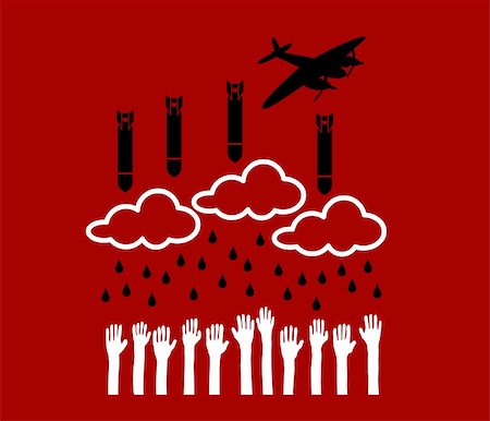 plane rain - Airplane pull down bombs over helpless people Stock Photo - Budget Royalty-Free & Subscription, Code: 400-04669028