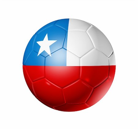 simsearch:400-04376814,k - 3D soccer ball with Chile team flag, world football cup 2010. isolated on white with clipping path Fotografie stock - Microstock e Abbonamento, Codice: 400-04669194