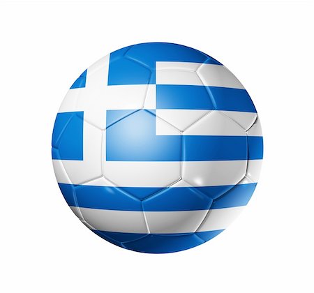 simsearch:400-04376814,k - 3D soccer ball with Greece team flag, world football cup 2010. isolated on white with clipping path Fotografie stock - Microstock e Abbonamento, Codice: 400-04669195