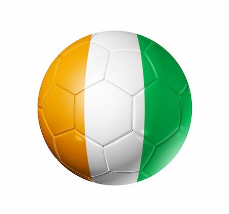 simsearch:400-04376814,k - 3D soccer ball with Ivory Coast team flag, world football cup 2010. isolated on white with clipping path Fotografie stock - Microstock e Abbonamento, Codice: 400-04669197