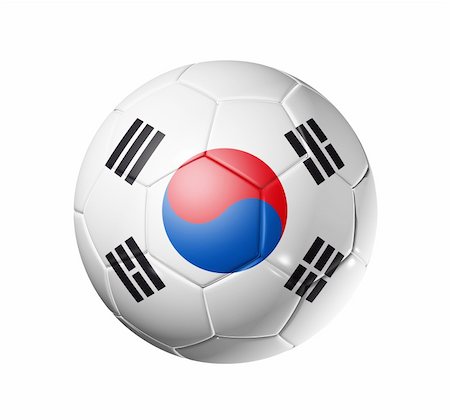 simsearch:400-04376814,k - 3D soccer ball with south Korea team flag, world football cup 2010. isolated on white with clipping path Fotografie stock - Microstock e Abbonamento, Codice: 400-04669199