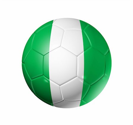 simsearch:400-04376814,k - 3D soccer ball with Nigeria team flag, world football cup 2010. isolated on white with clipping path Fotografie stock - Microstock e Abbonamento, Codice: 400-04669200