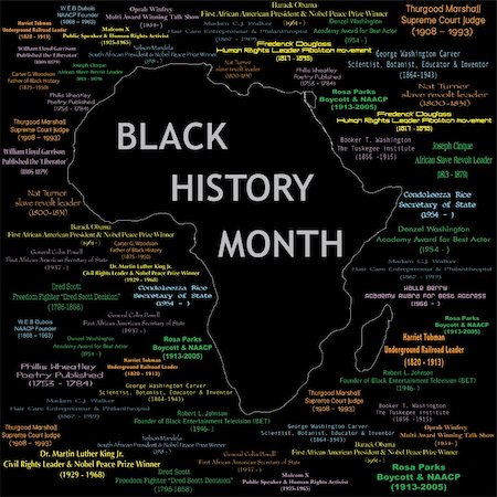 Vector Illustration for black history month including names, time periods and what each person did. See others in this series. Makes a great poster large print. Photographie de stock - Aubaine LD & Abonnement, Code: 400-04669385