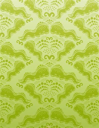 simsearch:400-04686213,k - Vector green decorative royal seamless floral ornament Stock Photo - Budget Royalty-Free & Subscription, Code: 400-04669433