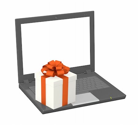Conceptual image - virtual gifts. Object over white Stock Photo - Budget Royalty-Free & Subscription, Code: 400-04669532
