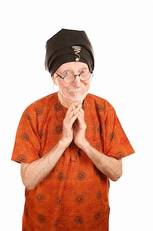 Senior guru with hands folded in prayer or blessing Stock Photo - Budget Royalty-Free & Subscription, Code: 400-04669847